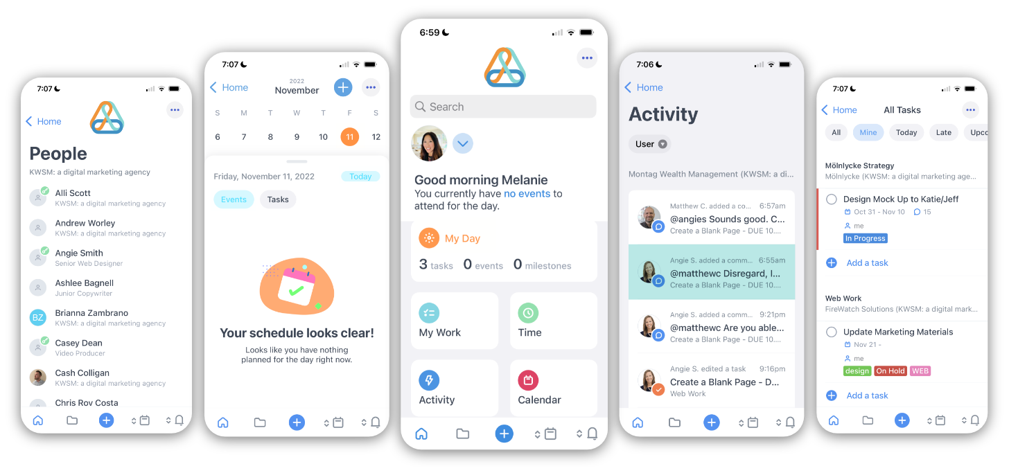 Subtle Alliance App Phone Displays